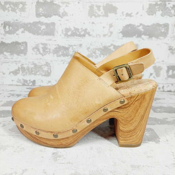 KorkEase Shoes New Kork Ease Darby Tan Leather Studded Slingback